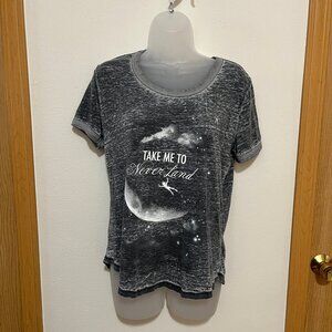 Disney Peter Pan 'Take Me To Neverland' Distressed T-Shirt (Medium)